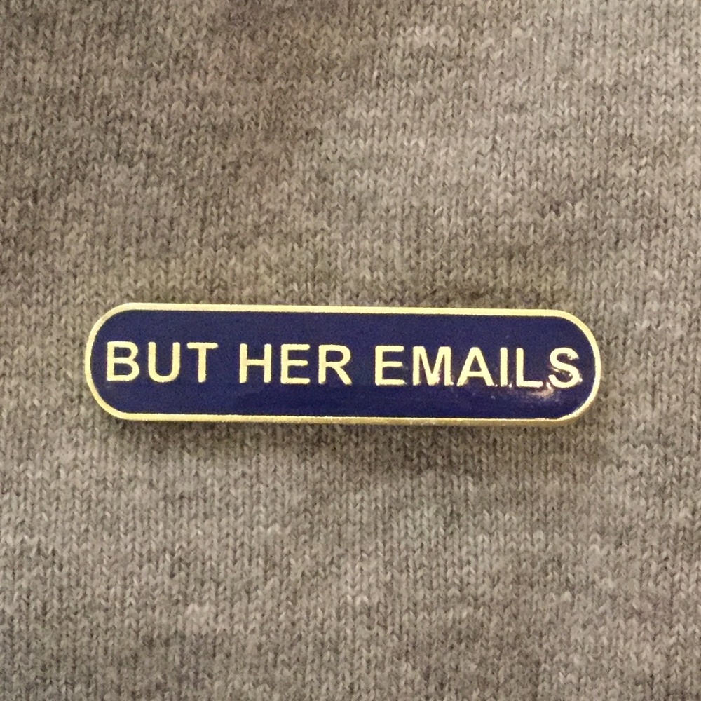 🎄🎁💙 BUT HER EMAILS navy blue hard enamel pin